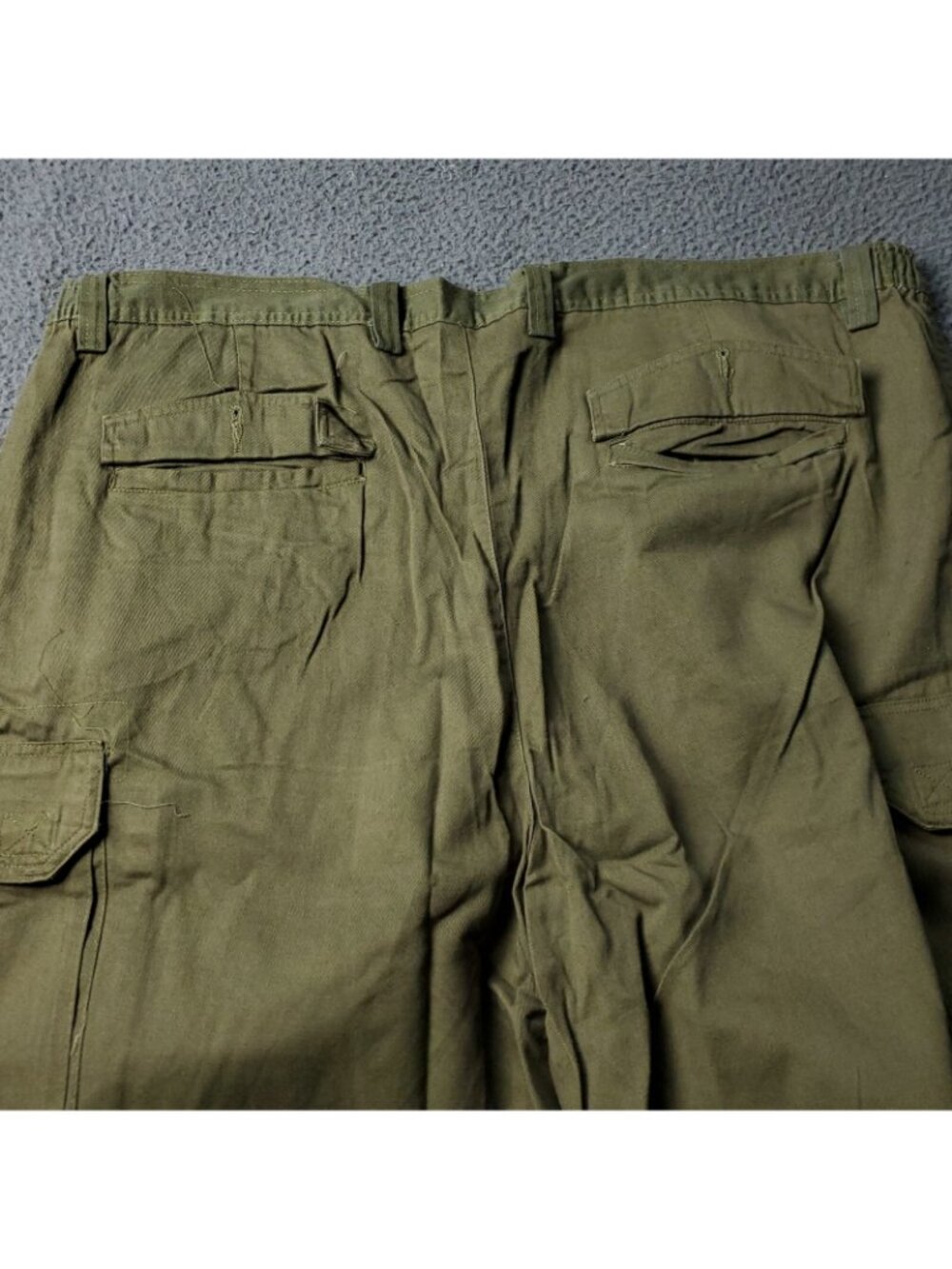 Boulder Creek Cargo Pants Mens 48 x 38 Big Tall Green Chino Khaki Y2K Cotton - Picture 3 of 9